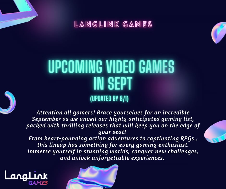 Upcoming video games (in Sept ,2023)